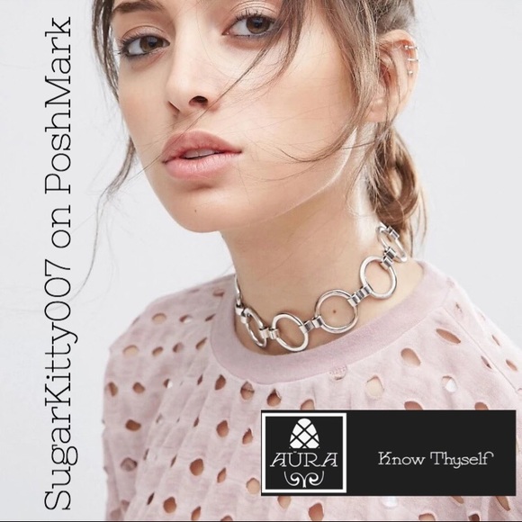 Circle Link Choker Silver - Picture 3 of 3